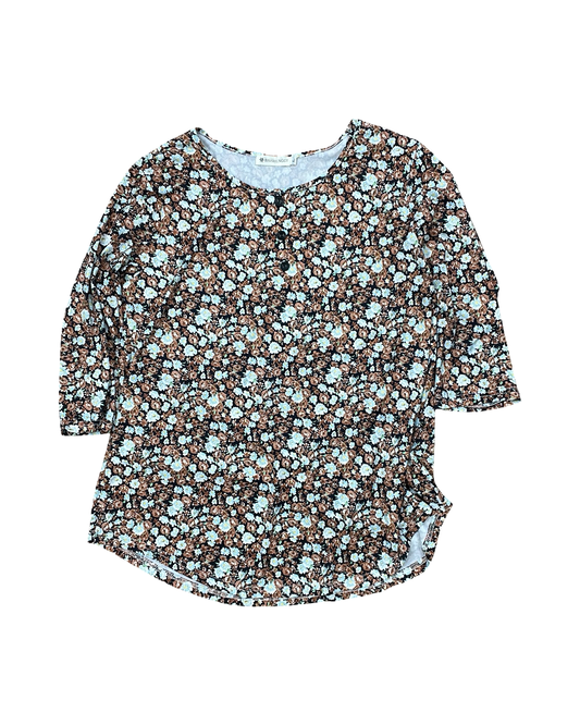 Top 3/4 Sleeve By Clothes Mentor In Black & Brown, Size:Xl