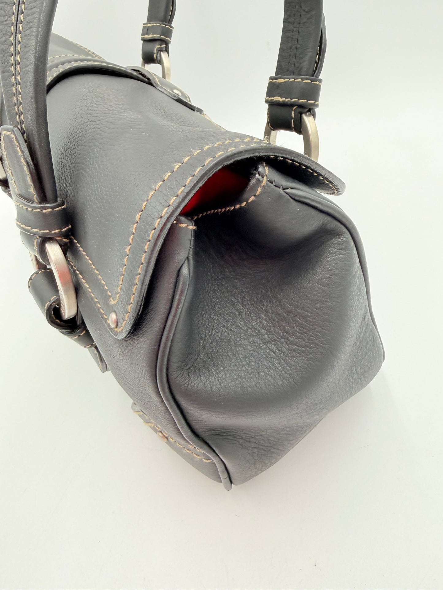 Handbag Leather By Bally, Size: Large