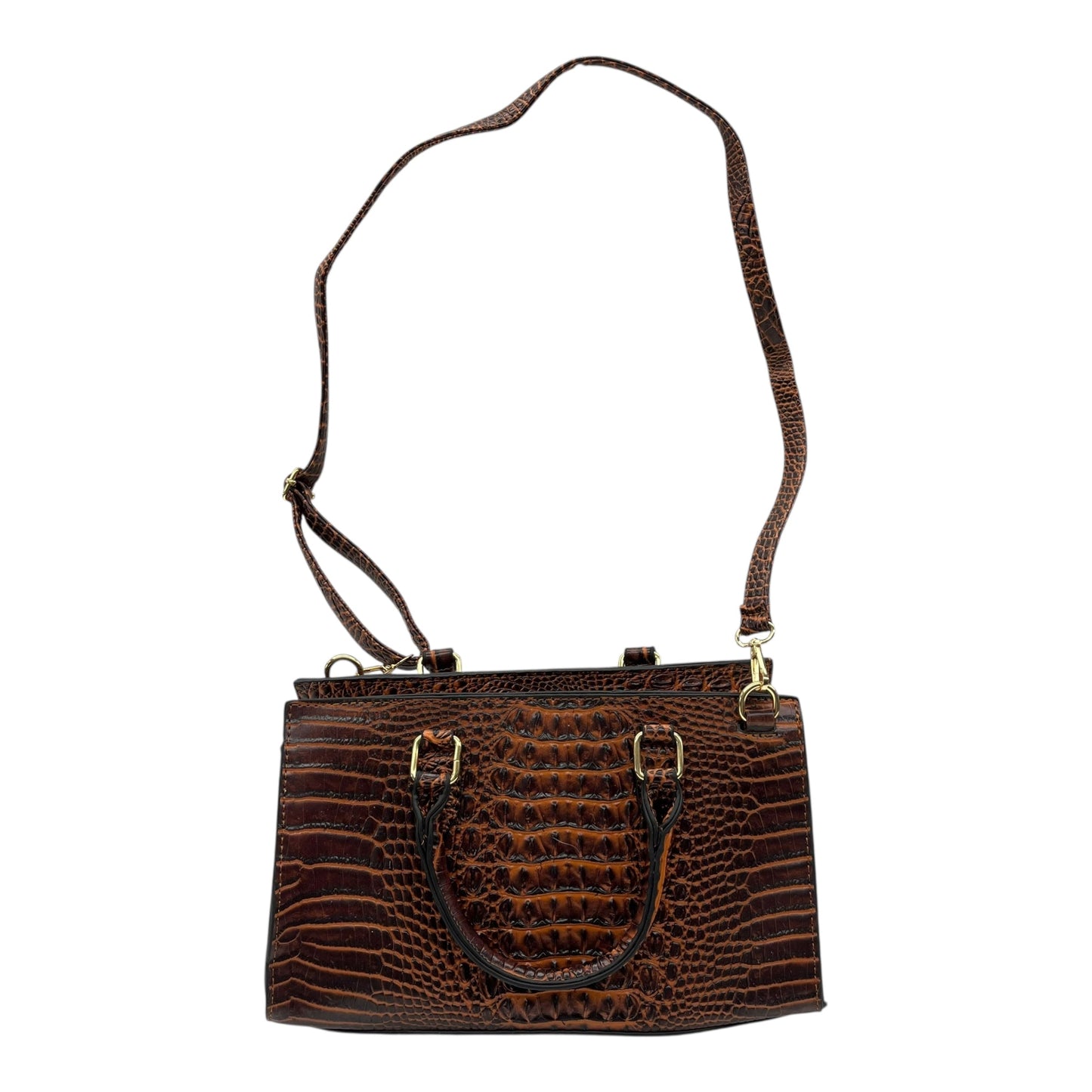 Crossbody By Clothes Mentor In Brown & Orange, Size:Medium