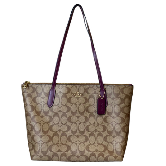 Handbag Designer By Coach In Brown, Size:Large
