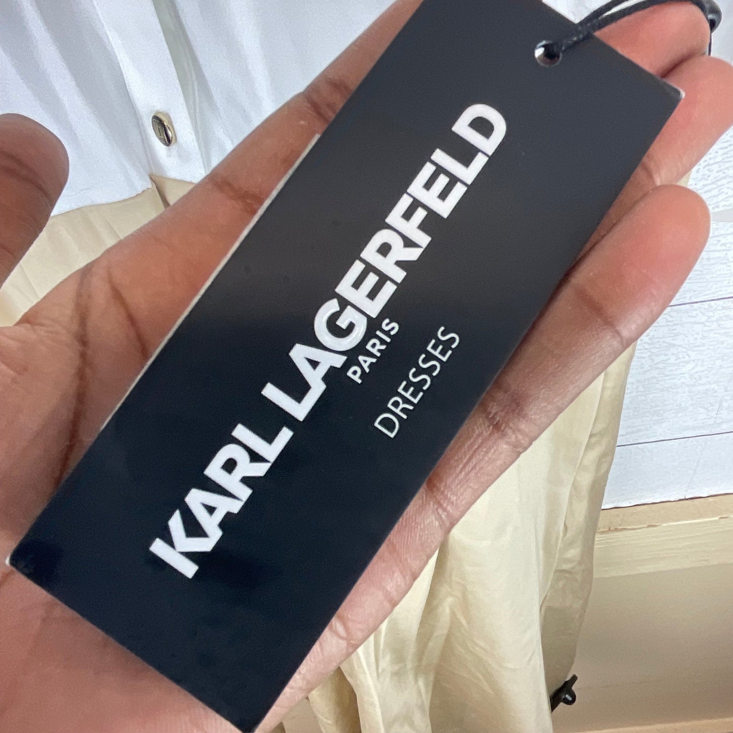 Dress Designer By Karl Lagerfeld In White, Size: 8