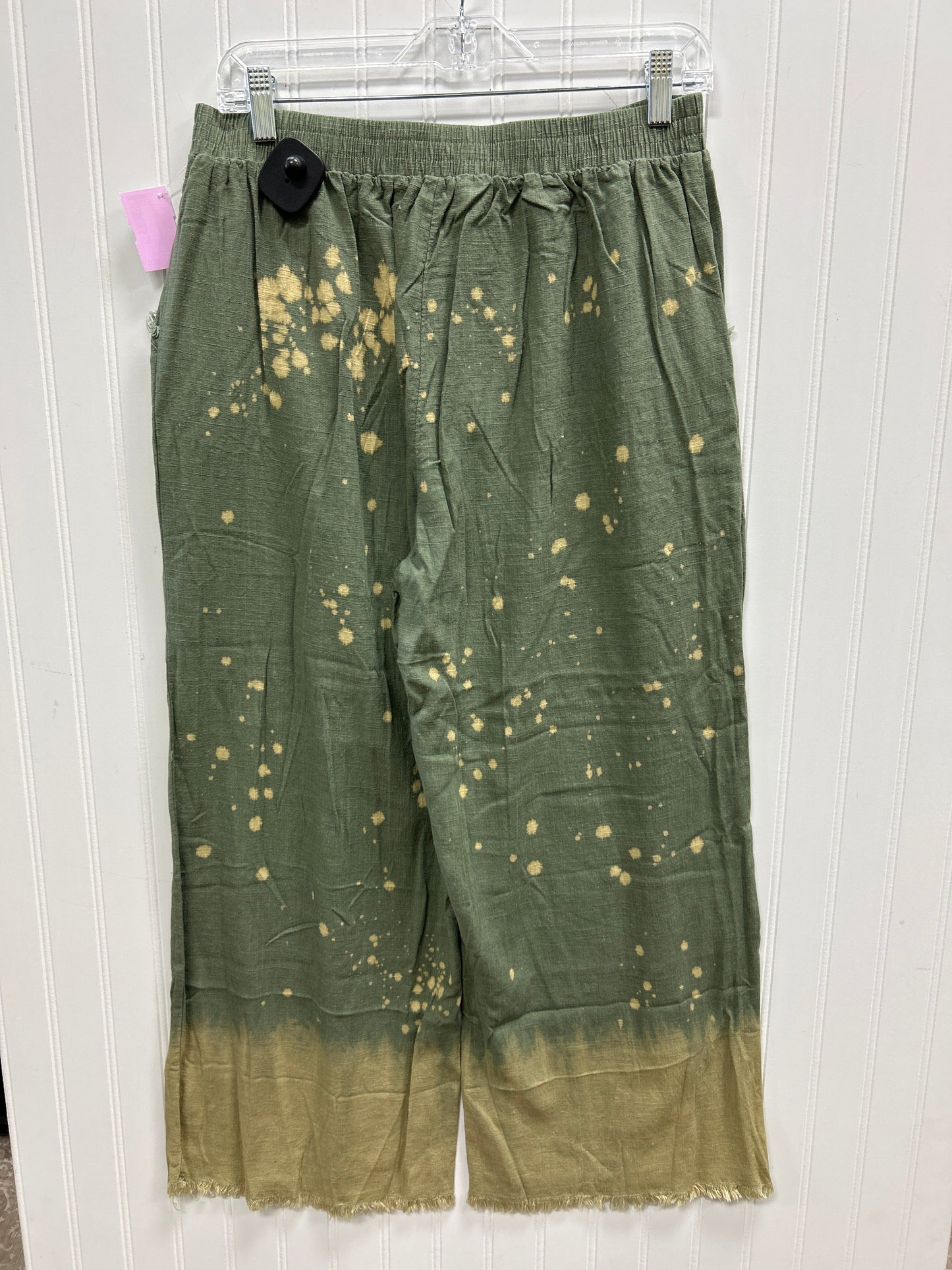 Pants Linen By Umgee In Green & Tan, Size:Xl