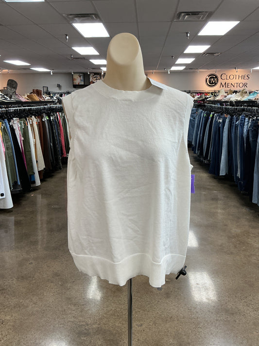 Top Sleeveless By Time And Tru In White, Size:Xxl
