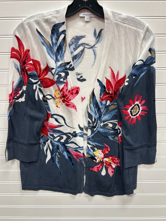 Cardigan By Chicos In Floral Print, Size:M