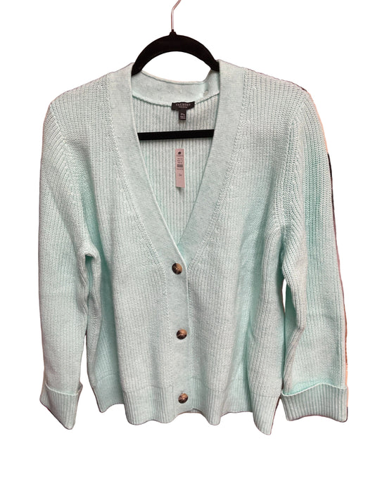 Sweater Cardigan By Talbots In Aqua, Size:2X