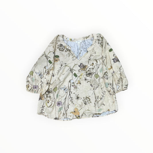 Top 3/4 Sleeve By Tamara H In Tan, Size:Xl