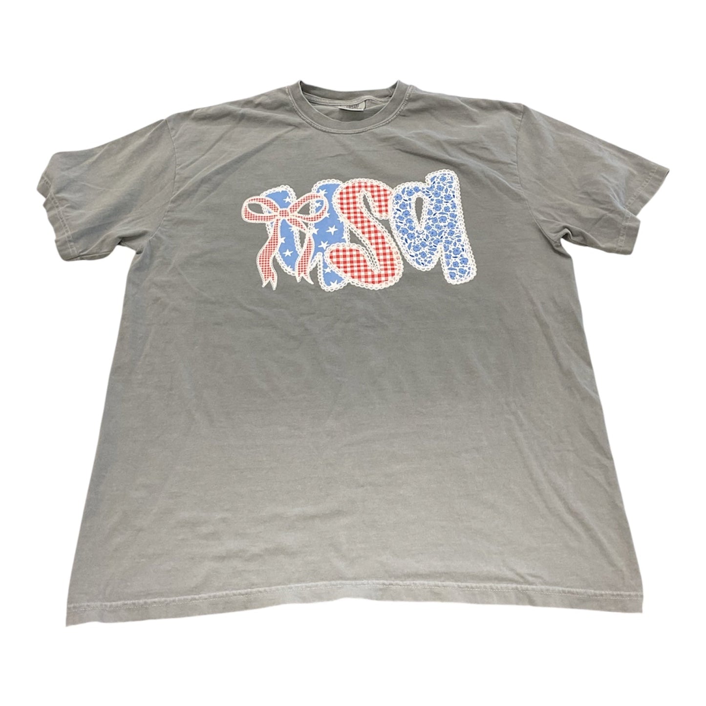 Top Ss By Comfort Colors In Blue & Red & White, Size:Xl