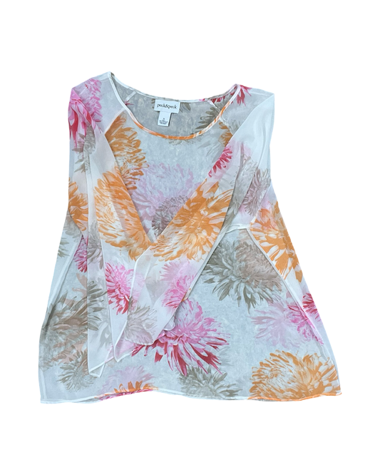 Top Ls By Peck And Peck In Cream & Orange, Size:Xl