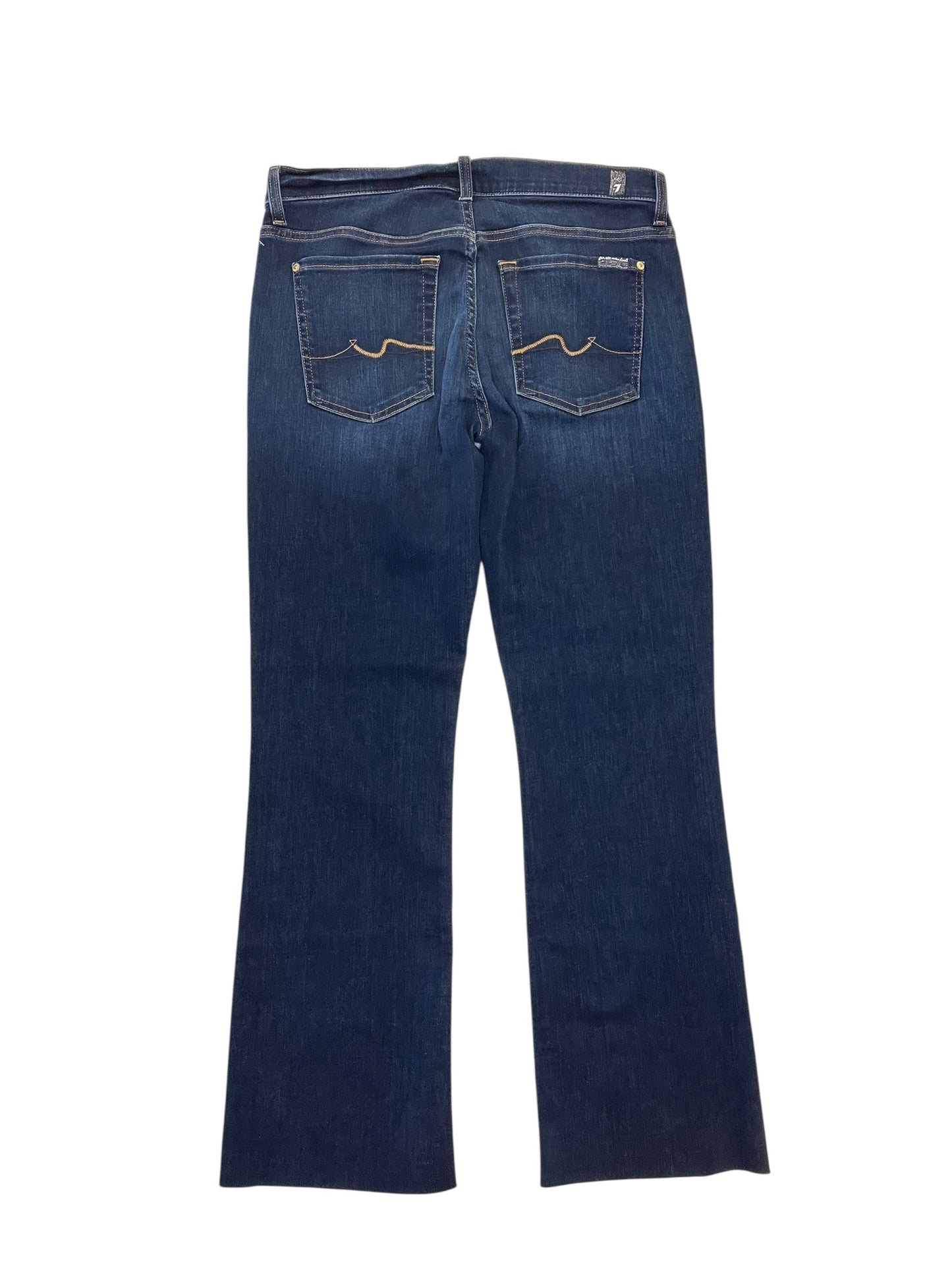 Jeans Boot Cut By 7 For All Mankind In Blue Denim, Size:12