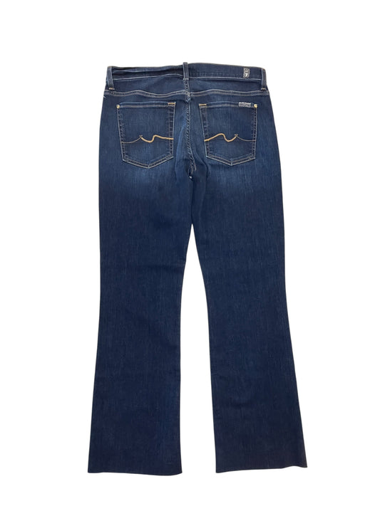 Jeans Boot Cut By 7 For All Mankind In Blue Denim, Size:12