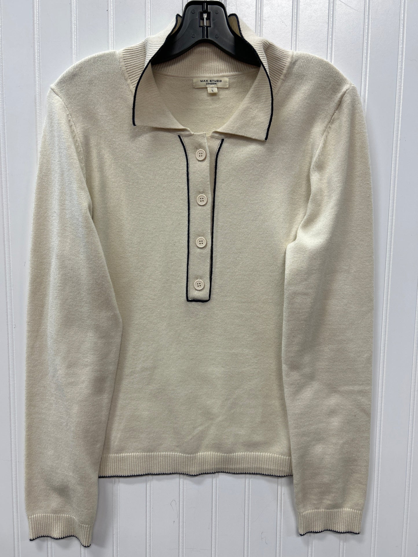 Top Ls By Max Studio In Cream, Size:L