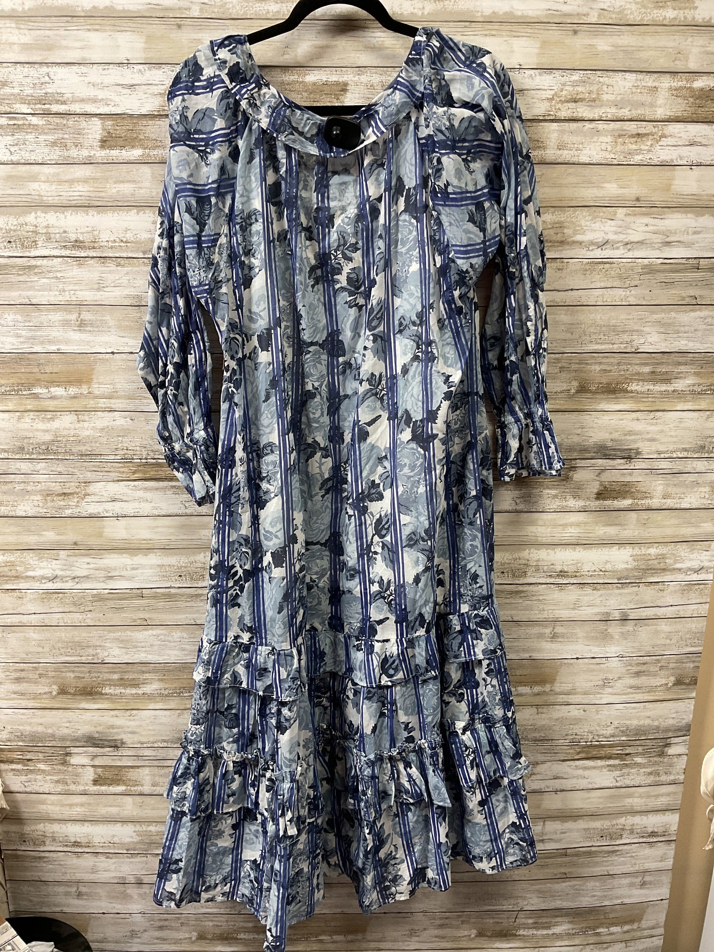 Dress Party Long By Free People In Blue & White, Size:S