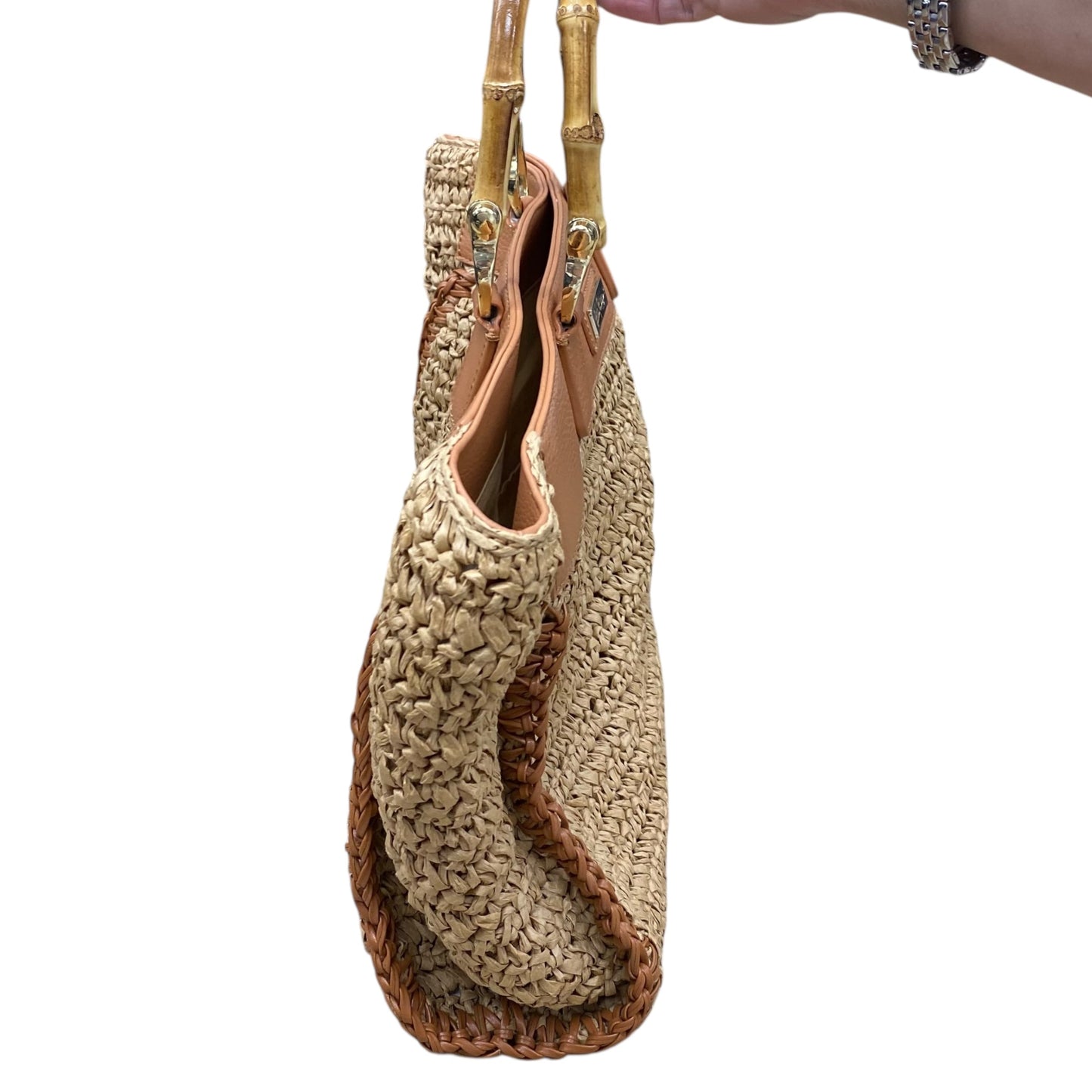 Handbag Designer By Lilly Pulitzer In Tan, Size:Medium