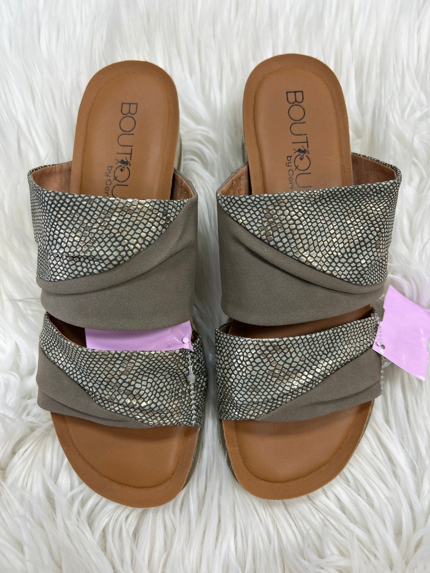 Sandals Heels Block By Corkys In Tan, Size:9