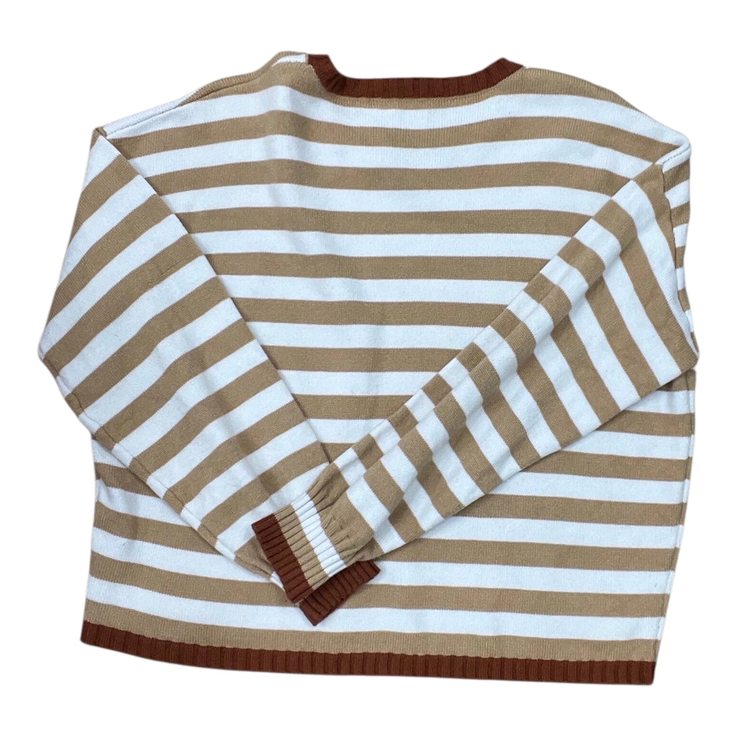 Sweater By Zaful In Tan & White, Size:Xl