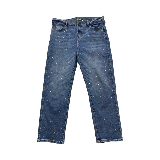 Jeans Straight By Ana In Blue & Silver, Size:14