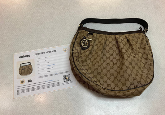 Handbag Luxury Designer By Gucci In Brown, Size:Large