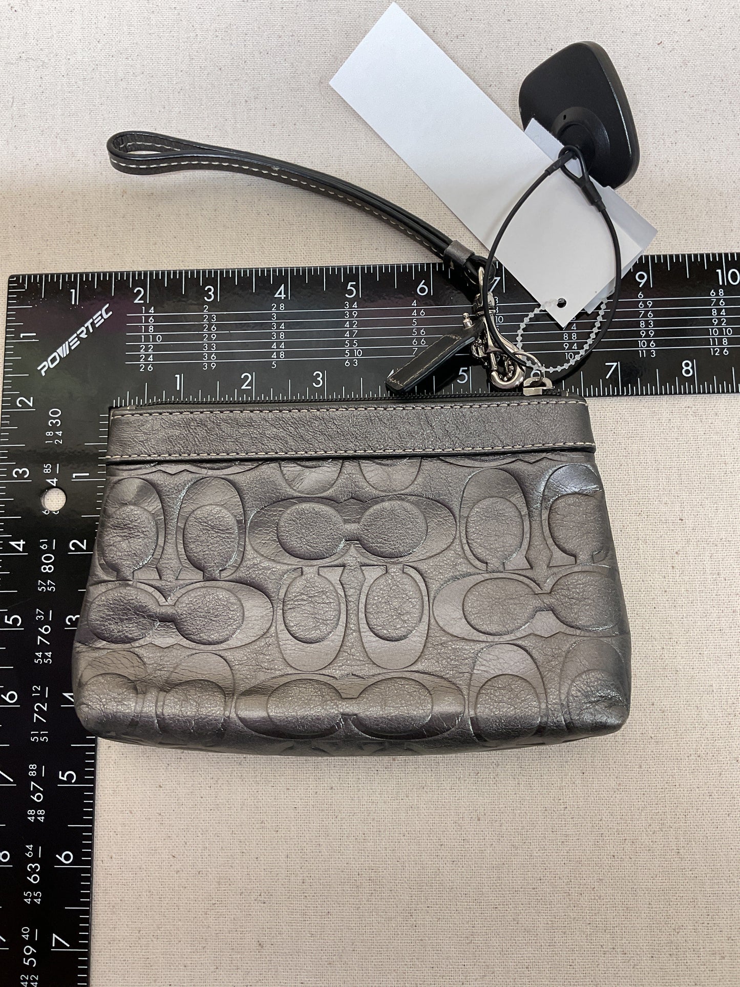 Wristlet Designer By Coach In Grey, Size:Small