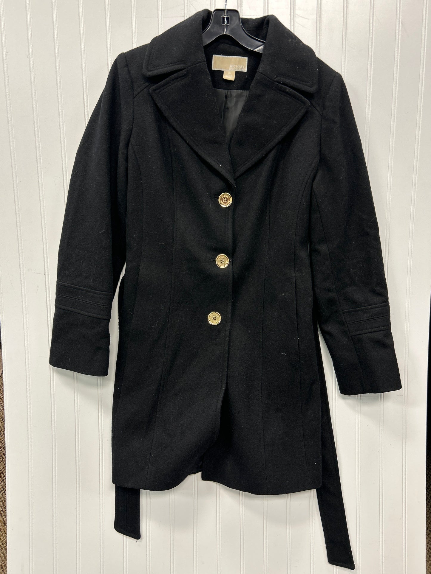 Coat Wool By Michael By Michael Kors In Black, Size:10