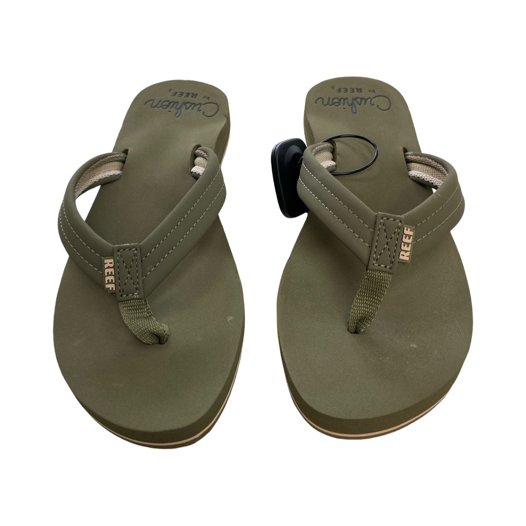 Sandals Flip Flops By Reef In Green, Size:9