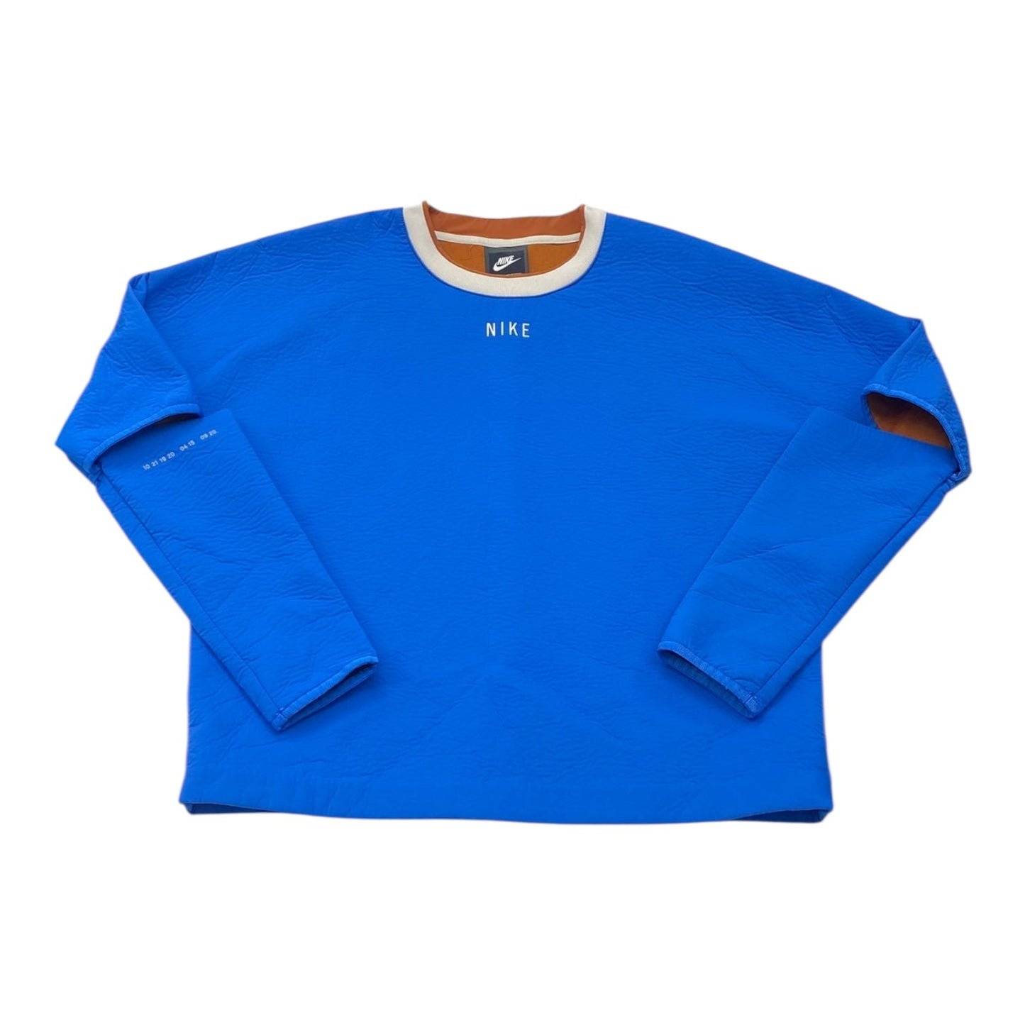 Athletic Top Ls Crewneck By Nike In Blue, Size:S