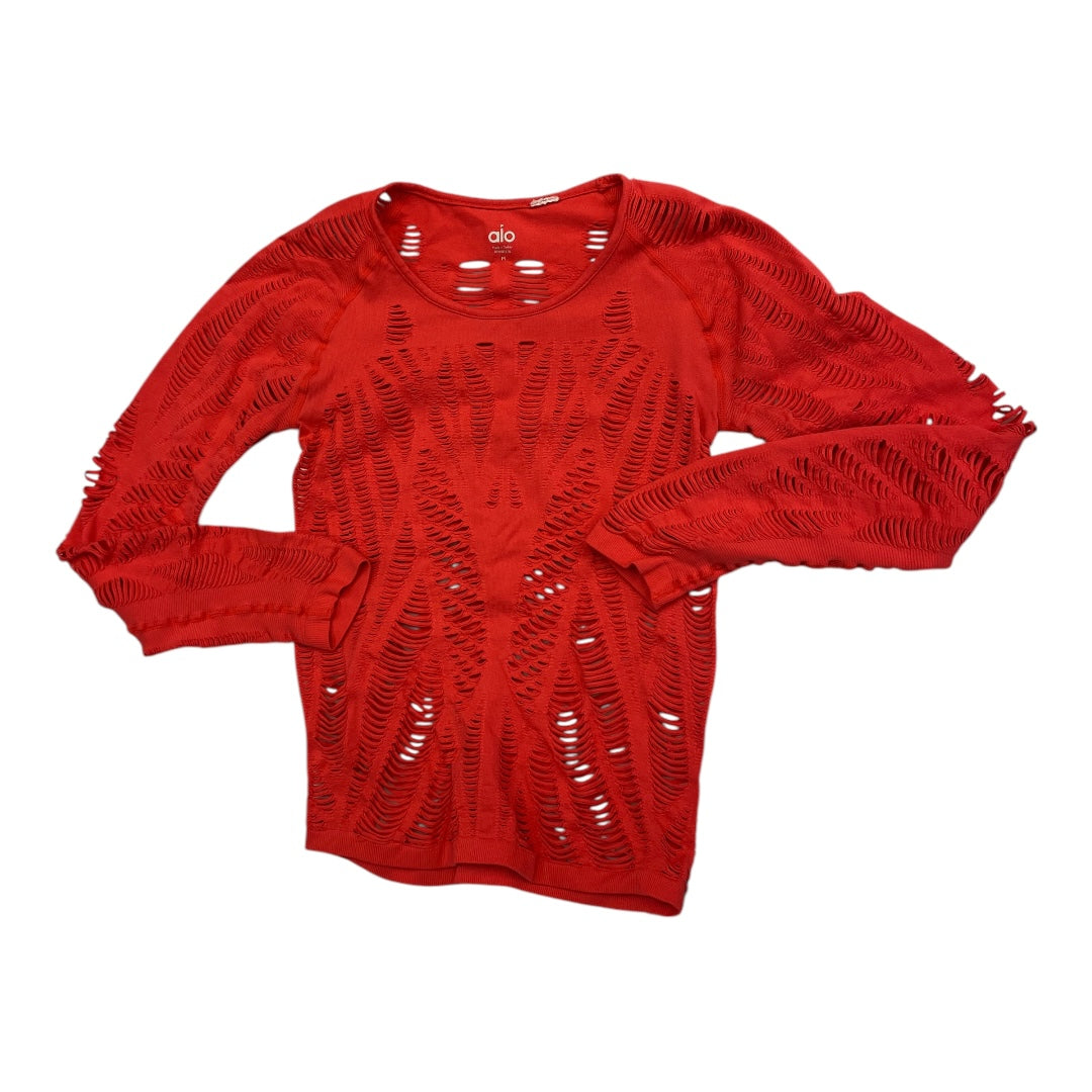 Athletic Top Ls Collar By Alo In Red, Size:M