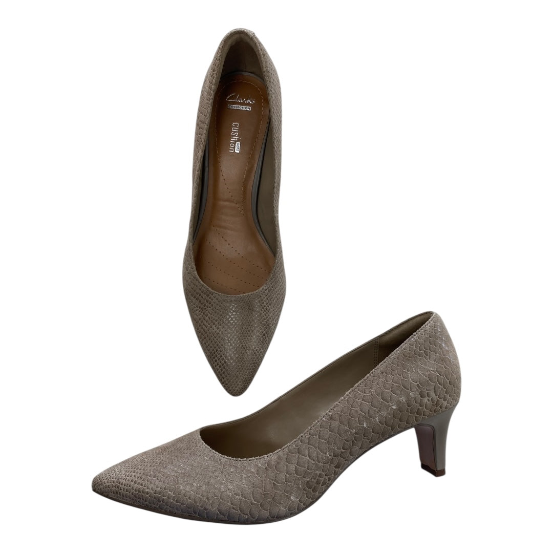 Shoes Heels Block By Clarks In Tan, Size:10