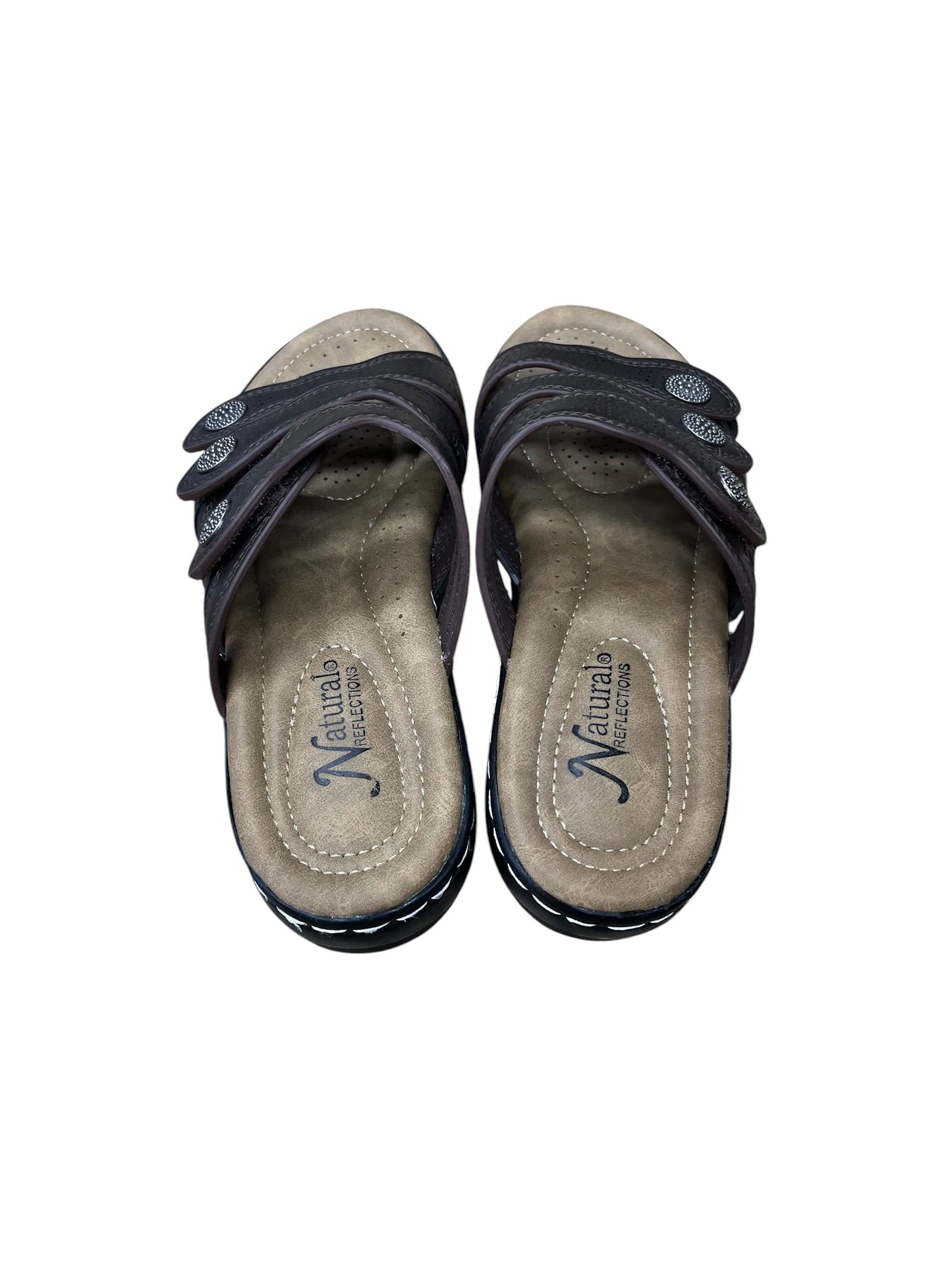 Sandals Flats By Natural Reflections In Brown, Size:7