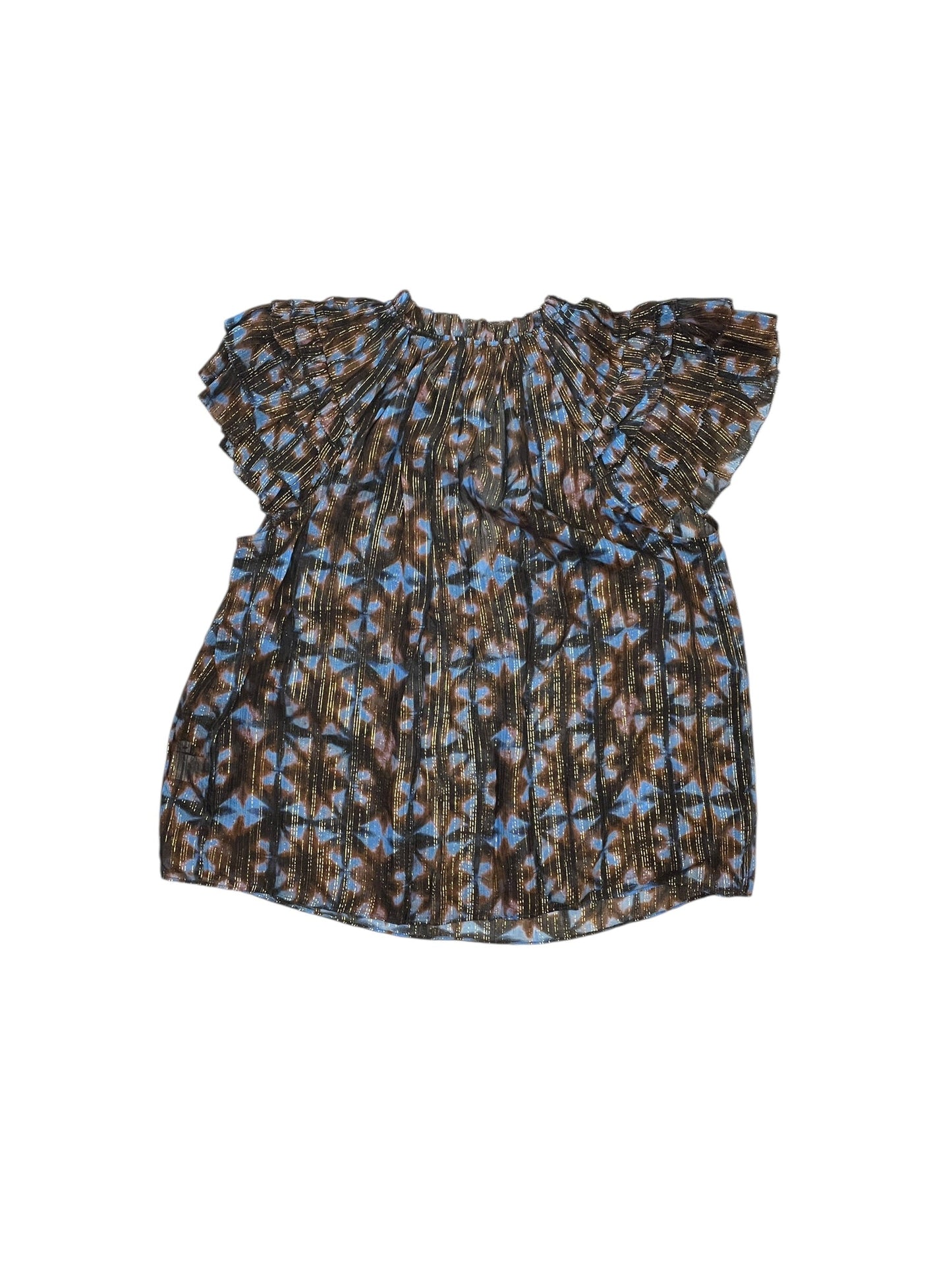 Blouse Ss By Ulla Johnson In Blue & Brown, Size:S