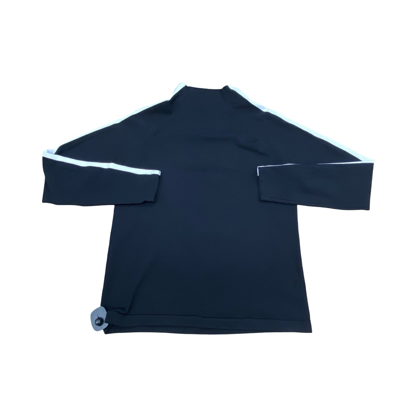 Athletic Top Ls Collar By Athleta In Black & White, Size:L
