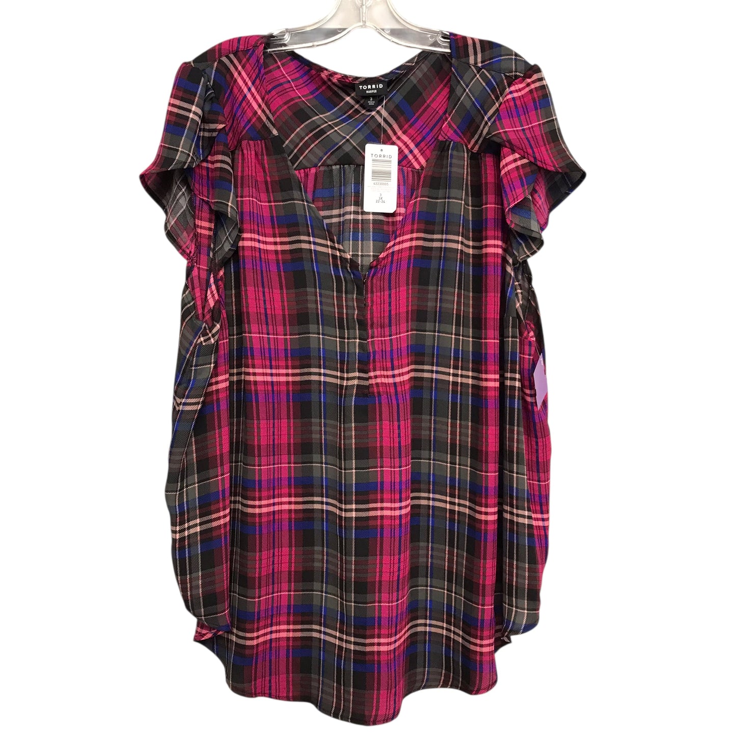 Top Sleeveless By Torrid In Plaid Pattern, Size:3X