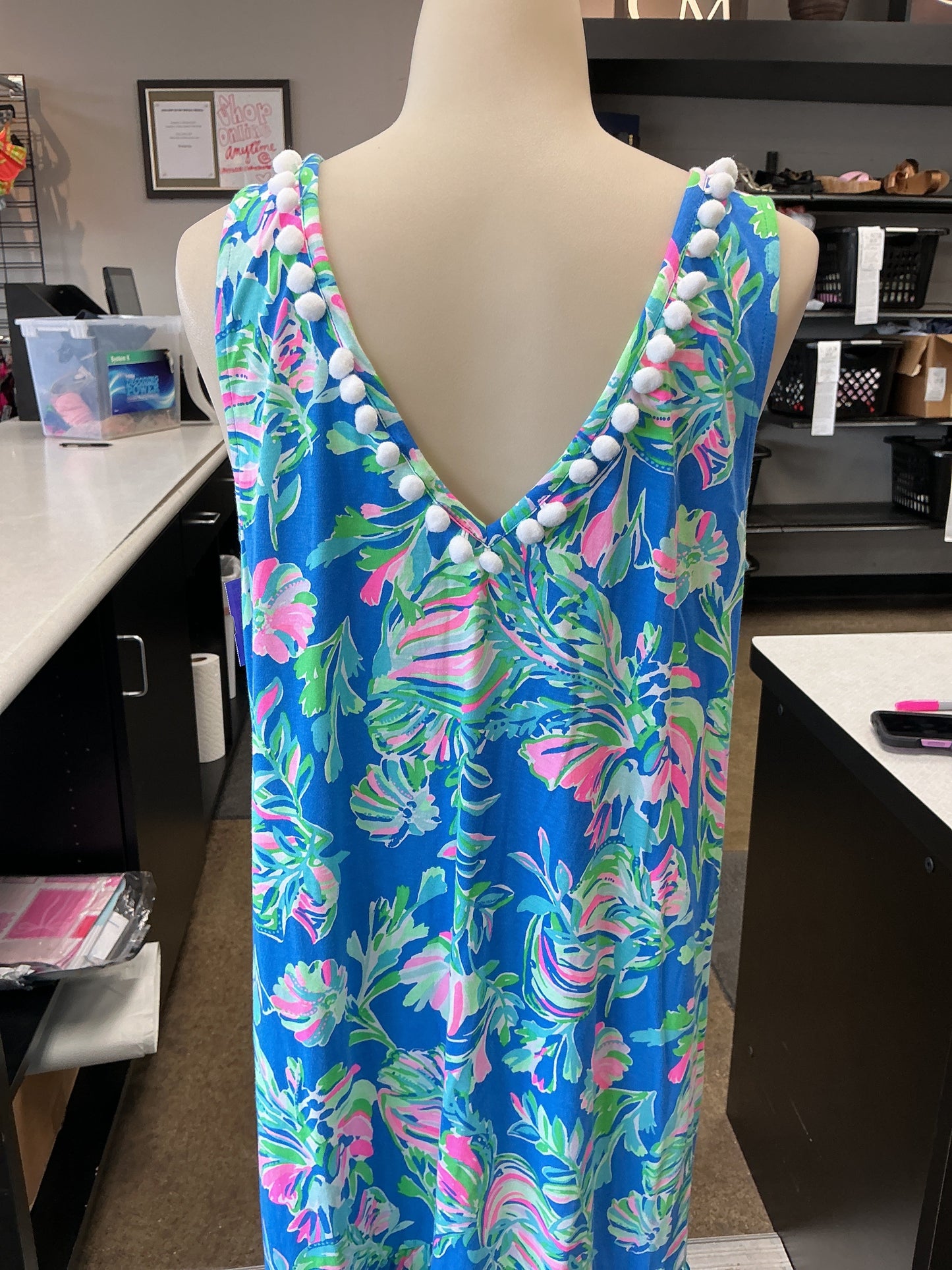 Dress Designer By Lilly Pulitzer In Blue, Size:L