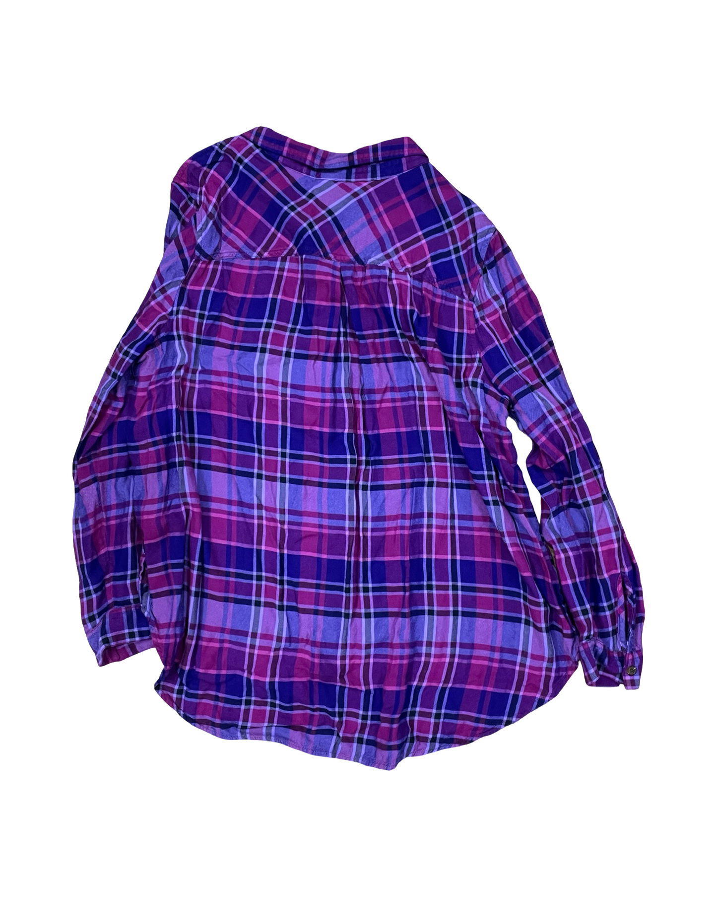 Blouse Ls By Terra & Sky In Blue & Purple, Size:1X