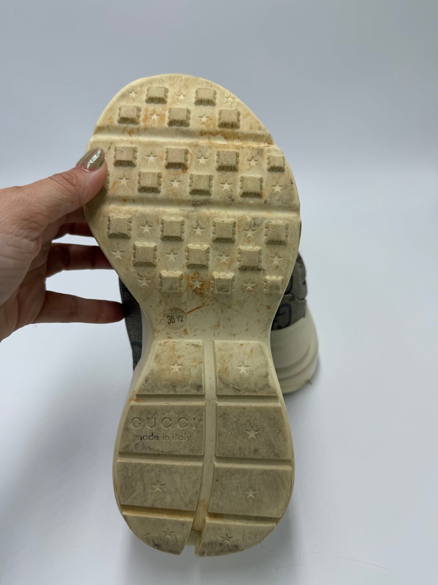Gucci 100 Rythom GG Luxury Sneakers, Size: 6.5