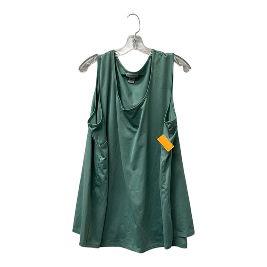 Top Sleeveless Basic By Catherines In Green, Size:3X