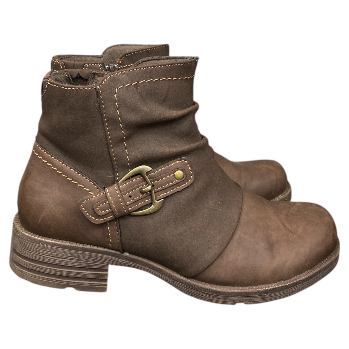 Boots Ankle Heels By Earth In Brown, Size:8.5