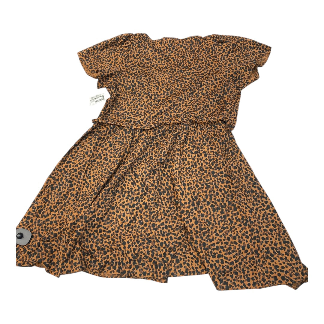 Dress Casual Midi By Madewell In Animal Print, Size:L