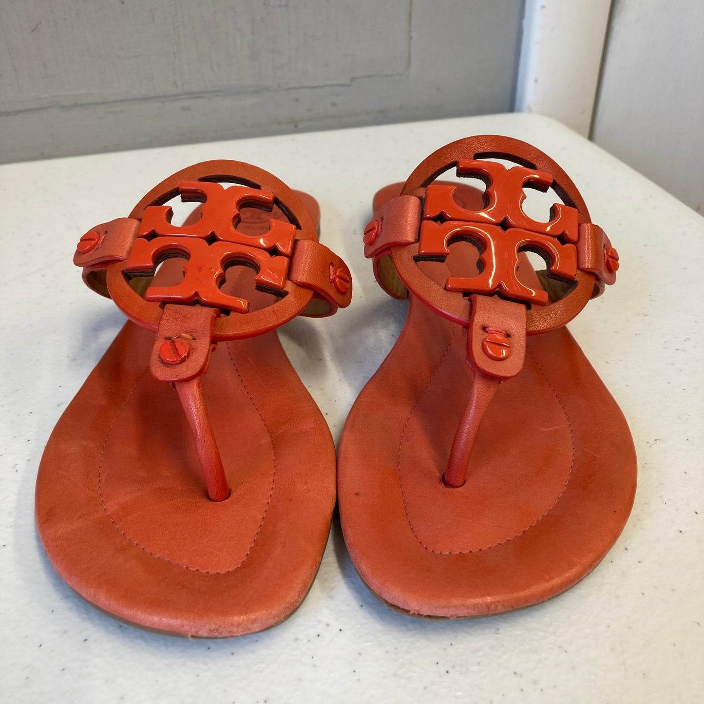 Sandals Designer By Tory Burch In Orange, Size:6.5