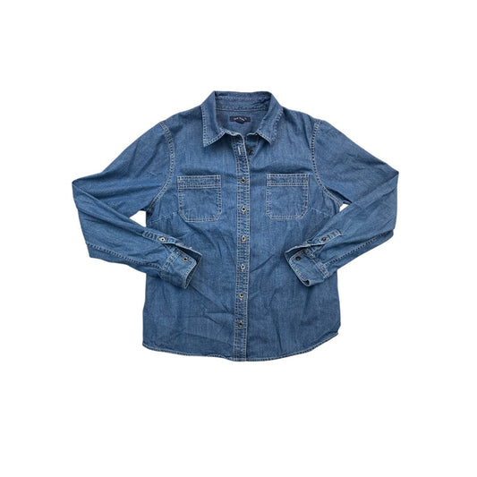 Top Ls By Lands End In Blue Denim, Size:M