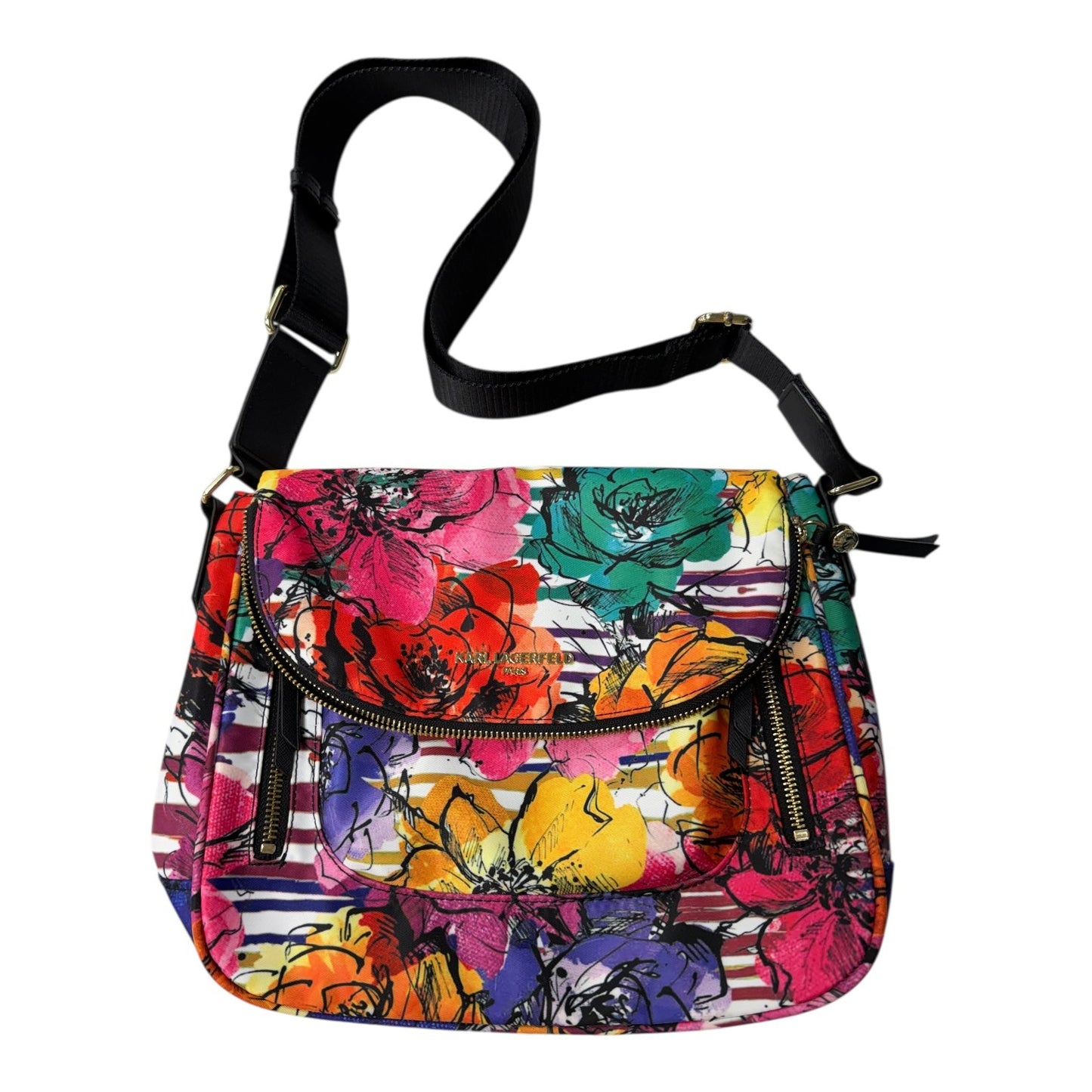 Crossbody Designer By Karl Lagerfeld In Multi, Size:Medium