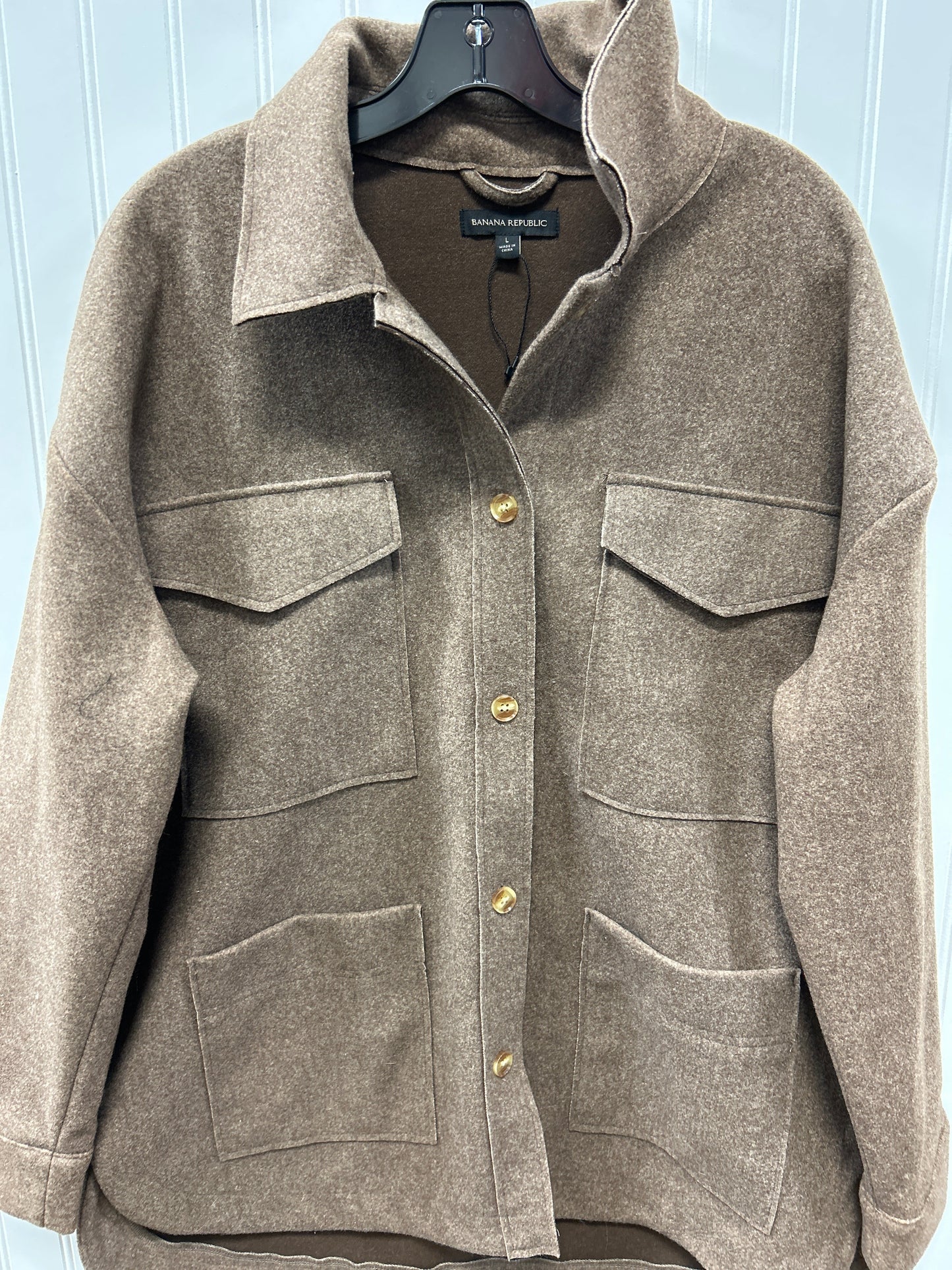 Coat Peacoat By Banana Republic In Brown, Size:L