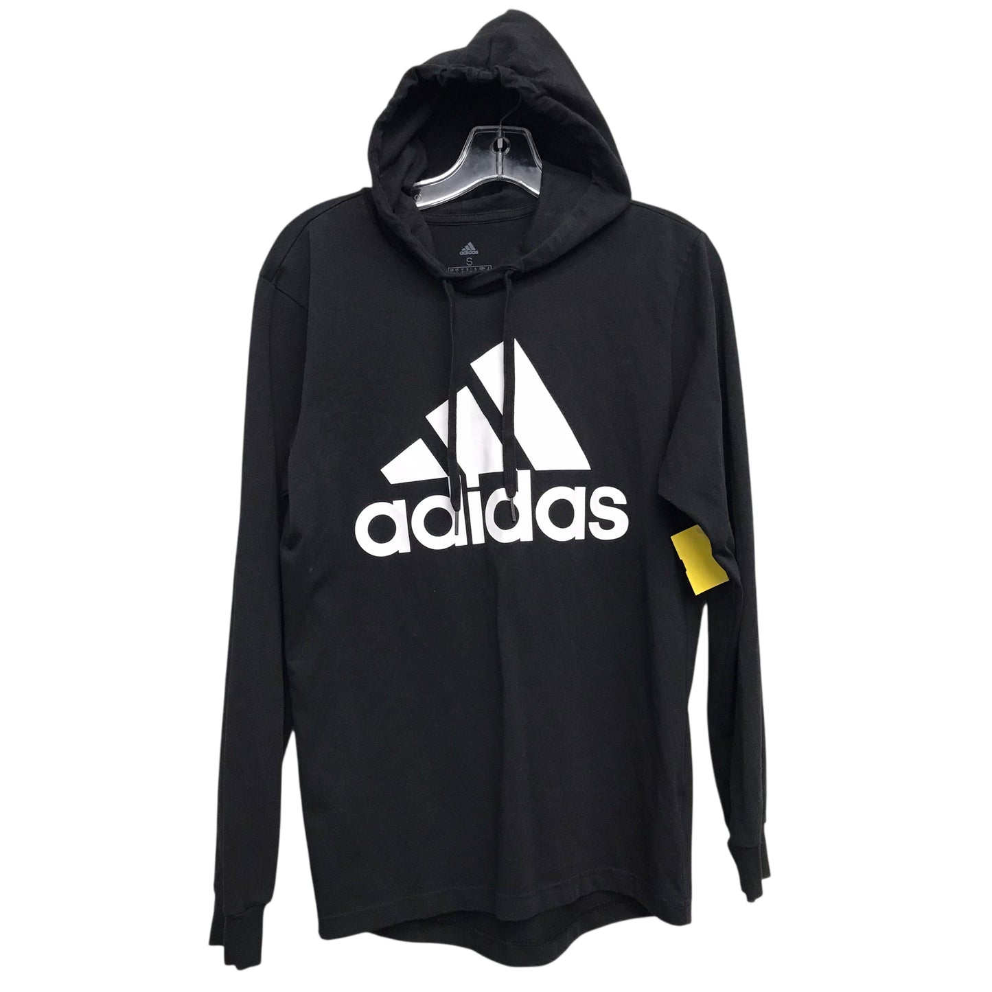 Athletic Top Ls Hoodie By Adidas In Black & White, Size:S