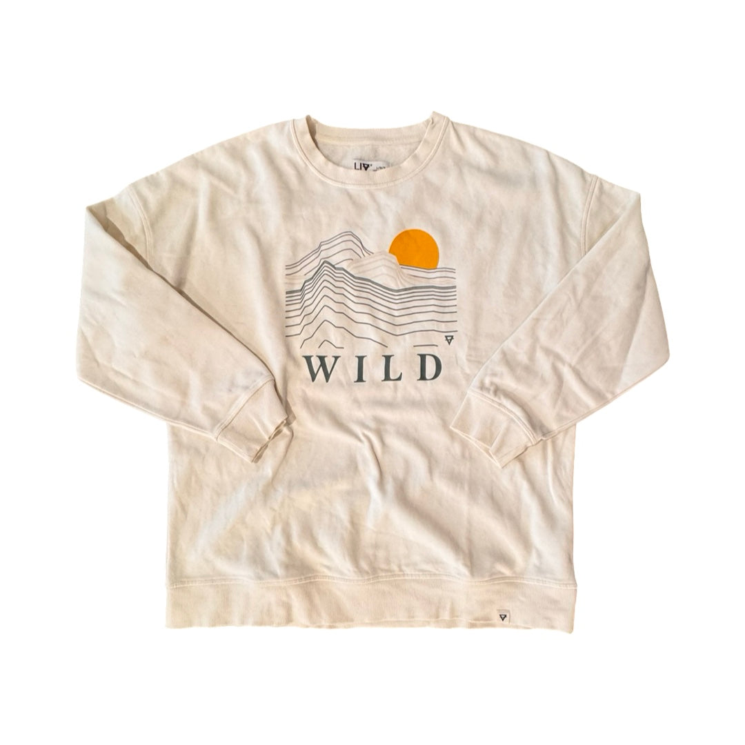Athletic Sweatshirt Crewneck By LIV OUTDOOR In Cream, Size:L