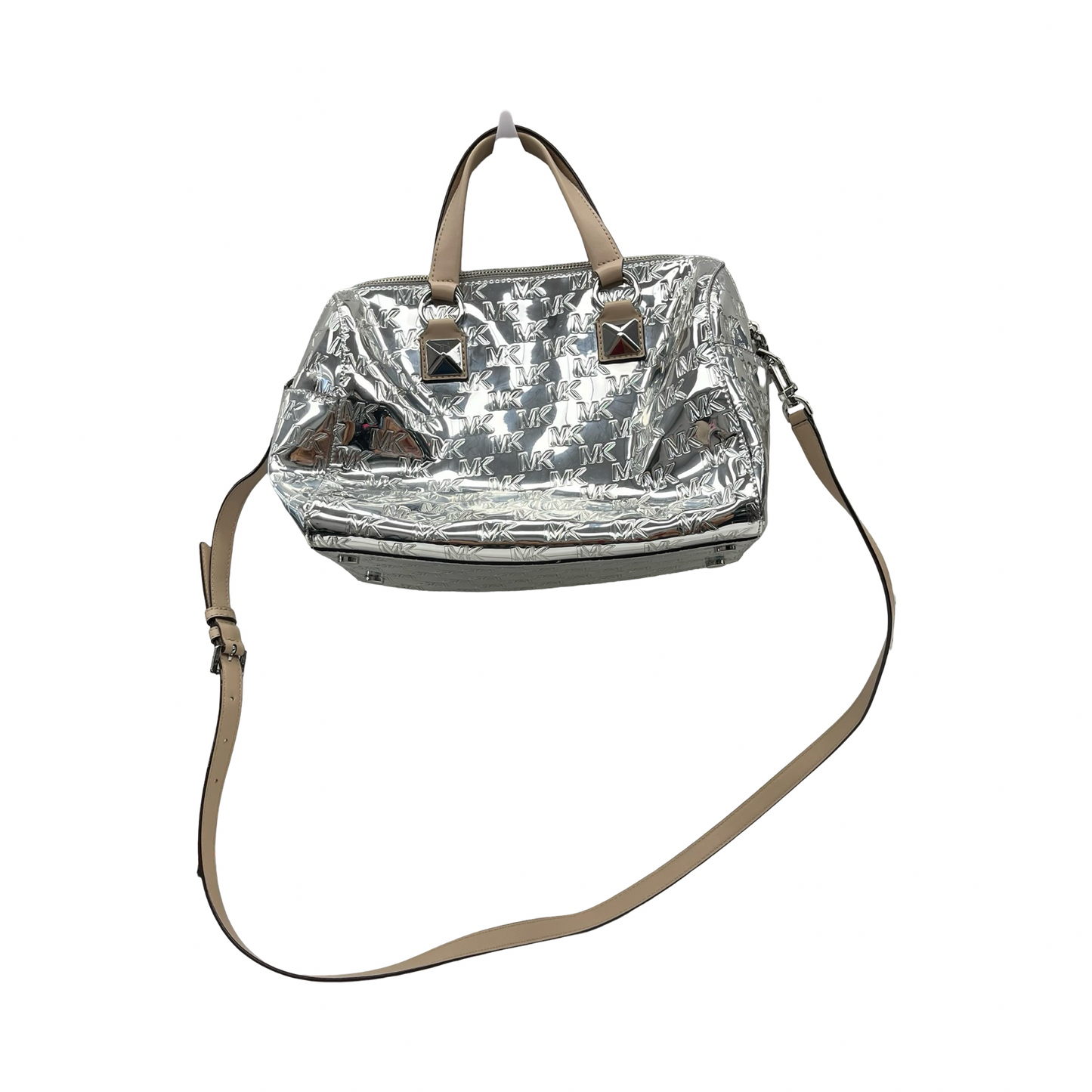 Handbag Designer By Michael Kors In Silver, Size:Medium