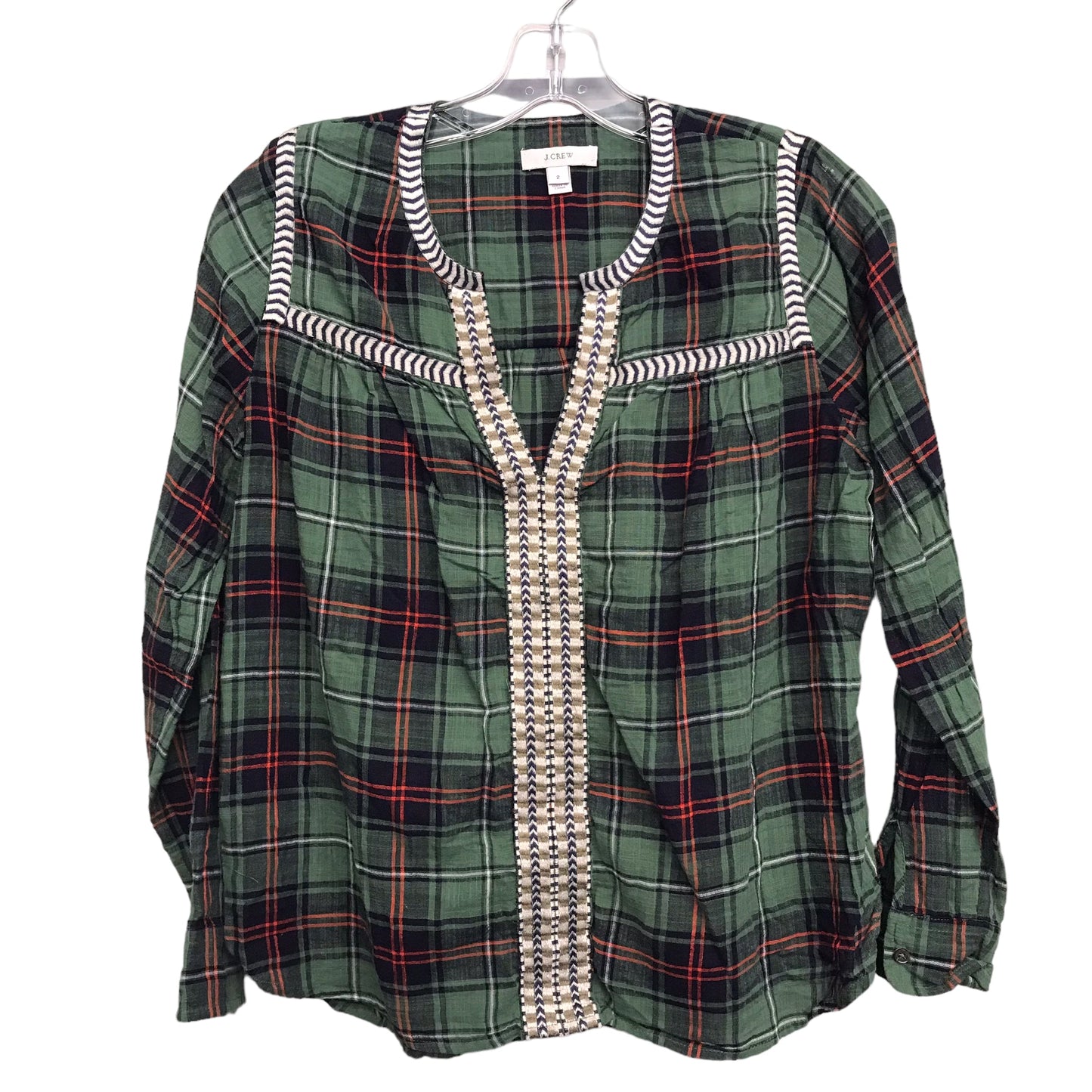 PLAID PATTERN TOP LS by J. CREW Size:XS