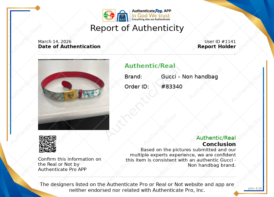 Belt Luxury Designer By Gucci In Blue & Tan, Size:Medium