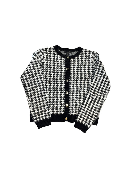 Cardigan By Tahari In Black & White, Size:L