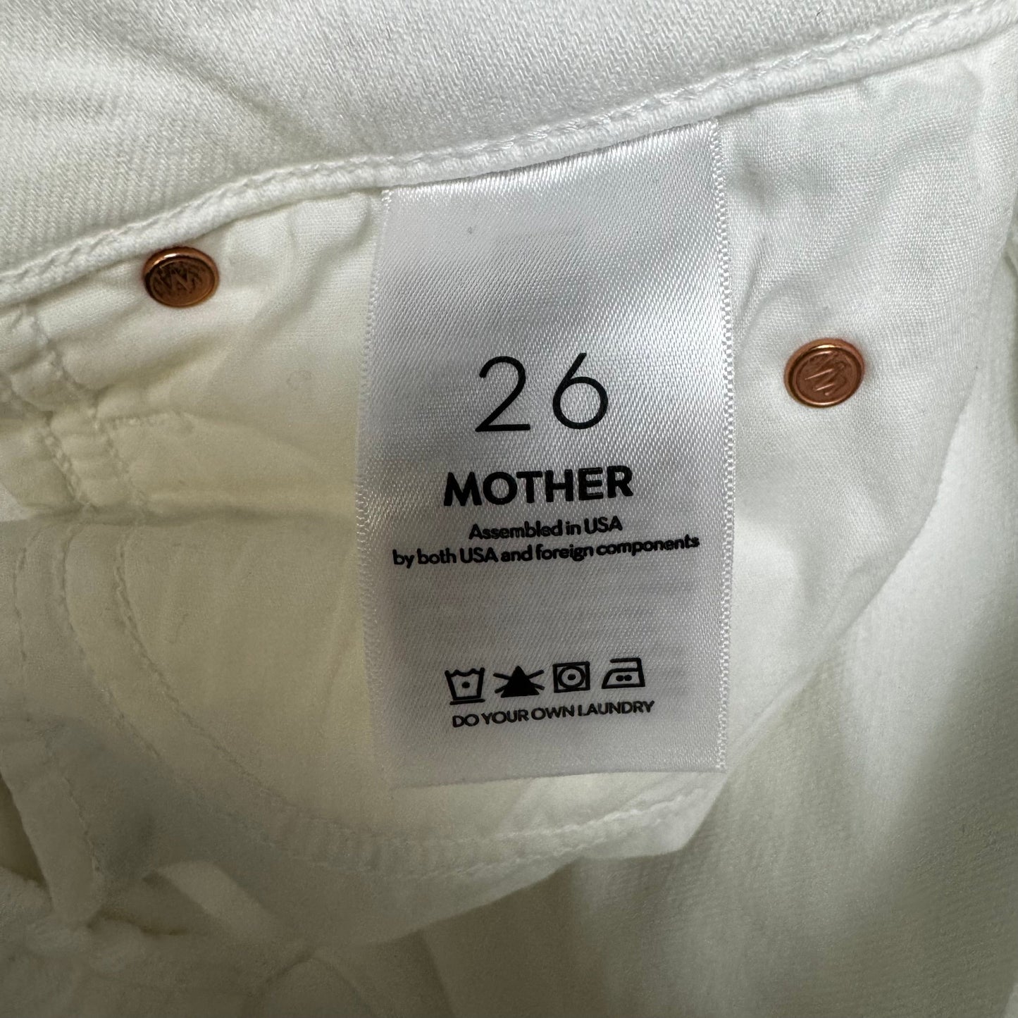 The Mid Rise Dazzler Ankle Jeans By Mother In White Denim, Size: 2/26