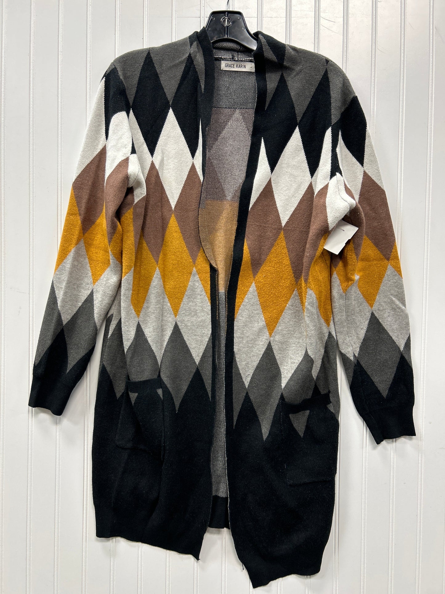 Sweater Cardigan By Grace Karin In Multi, Size:L