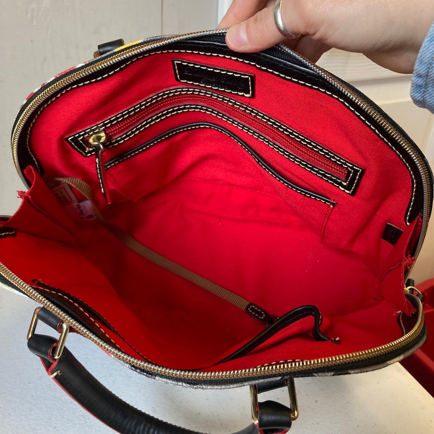 Handbag Designer By Dooney And Bourke In Grey, Size:Large